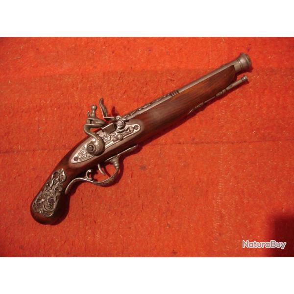 Pistolet silex ancien, reproduction ancienne de grande qualit, Collection - Dco