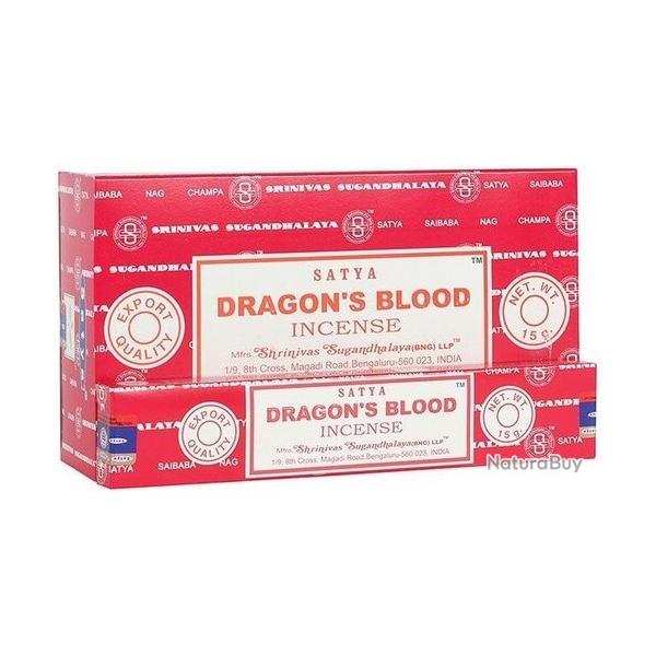Encens Satya Sang de Dragon , Botes de 12 paquets de 15g