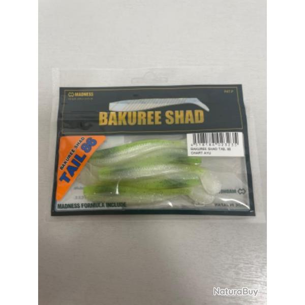 !! LEURRE MADNESS BAKUREE SHAD TAIL 86 col CHART AYU