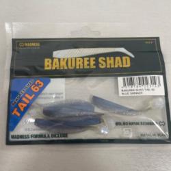 !! LEURRE MADNESS BAKUREE SHAD TAIL 63 col BLUE SHINNER