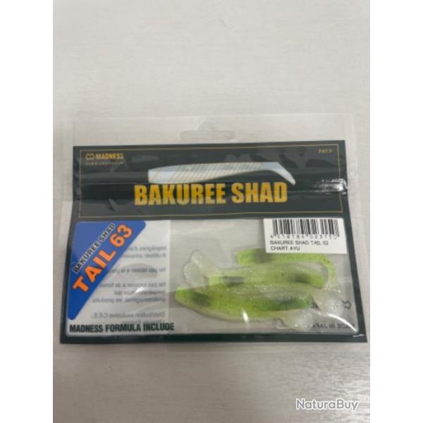 !! LEURRE MADNESS BAKUREE SHAD TAIL 63 col CHART AYU