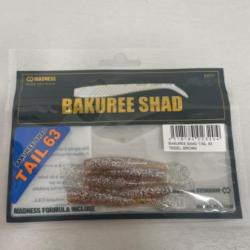 !! LEURRE MADNESS BAKUREE SHAD TAIL 63 col TINSEL BROWN