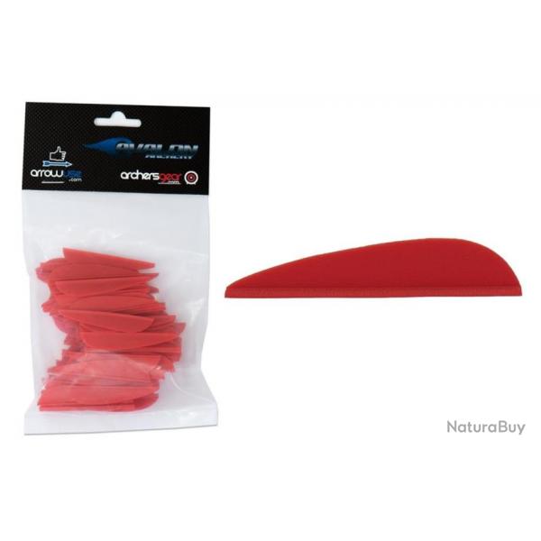 Lot de 100 plumes Avalon Tyro 2 pouces Rouge