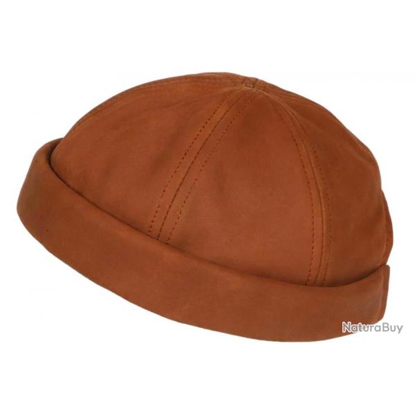 Bonnet Docker Cuir Marron Camel Biker Koyoon Aussie Apparel Taille unique Marron