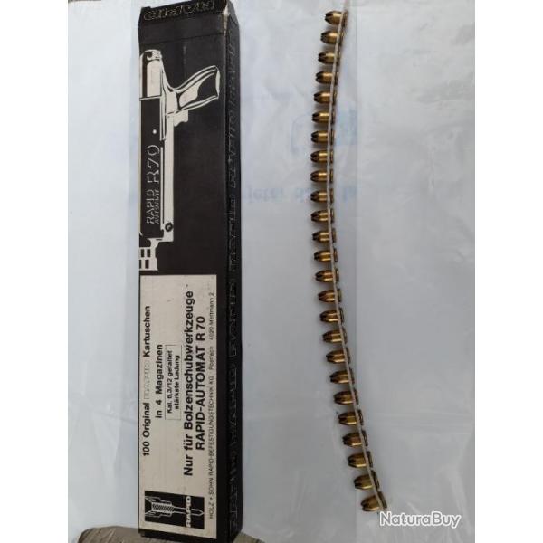 Bote neuve de 100 charges propulsives extra-forte calibre 6,30 x 12 pour fixateur  masselotte