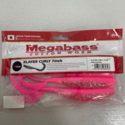 !! LEURRE MEGABASS XLAYER CURLY 7inch col PINK GLITTER