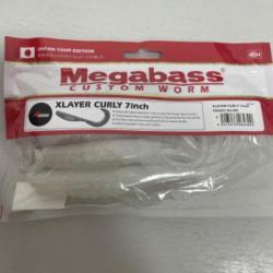 !! LEURRE MEGABASS XLAYER CURLY 7inch col FRENCH SILVER