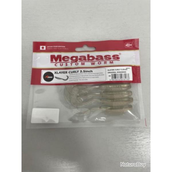 !! LEURRE MEGABASS XLAYER CURLY 3.5inch col OROGINAL WAKASAGI