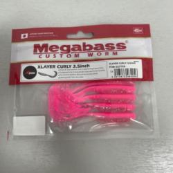 !! LEURRE MEGABASS XLAYER CURLY 3.5inch col PINK GLITTER