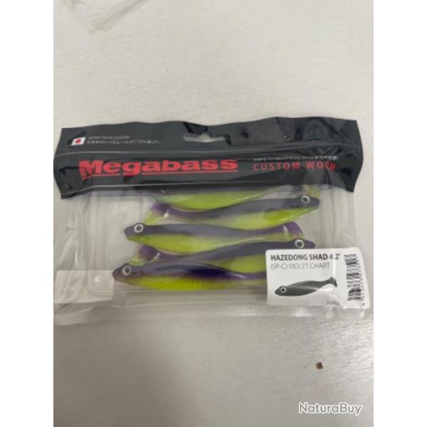 !! LEURRE MEGABASS HAZEDONG SHAD 4.2' col VIOLET CHART