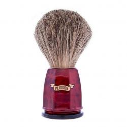 Blaireau "Héritage" pur gris taille 12 façon noyer [Plisson]