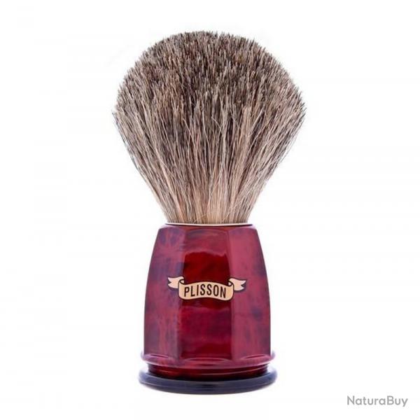 Blaireau "Hritage" pur gris taille 12 faon noyer [Plisson]