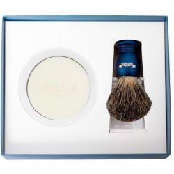 Coffret rasage "Essentiel", Couleur bleu nuit [Plisson]