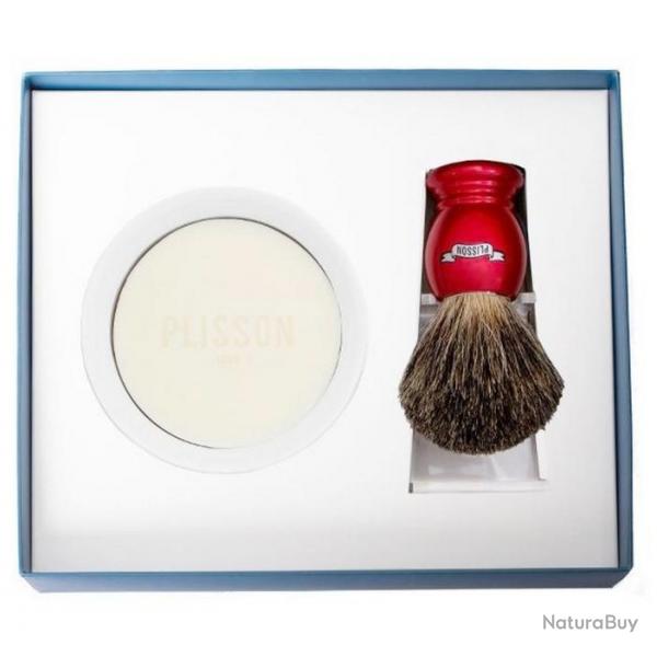 Coffret rasage "Essentiel", Couleur rouge [Plisson]