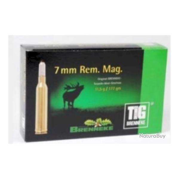 20 Munitions BRENNEKE TIG Cal.7 MM Rem Mag - 177 gr