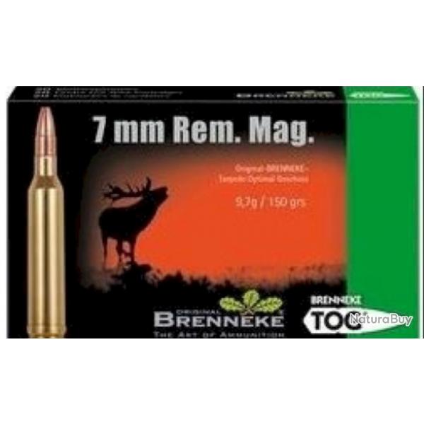 20 Munitions BRENNEKE TOG Cal.7 MM Rem Mag - 150 gr