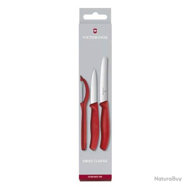 6.7111.31 Set 3 pices Victorinox Swissclassic rouge