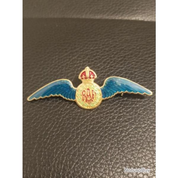 Broche RAF ailes bleu