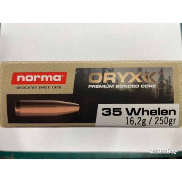 NORMA CAL 35 WHELEN ORYX 16.2G/250GR BTE DE 20 BALLES( VENDU PAR 2 BOITES)FRAIS DE PORT OFFERT