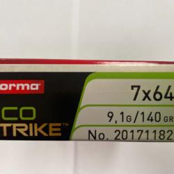 NORMA CAL 7X64 ECO STRICK 9.1G/140GR  BTE DE 20 BALLES( VENDU PAR 2 BOITES)FRAIS DE PORT OFFERT