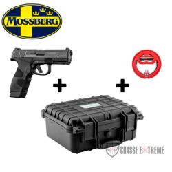 Pack Pistolet MOSSBERG MC2C Striker Cal 9x19 mm Noir + Mallette Étanche + Cordon de Nettoyage