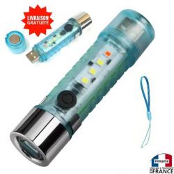 mini-torche rechargeable USB LED portable en plastique XPE+SND Lampe de poche