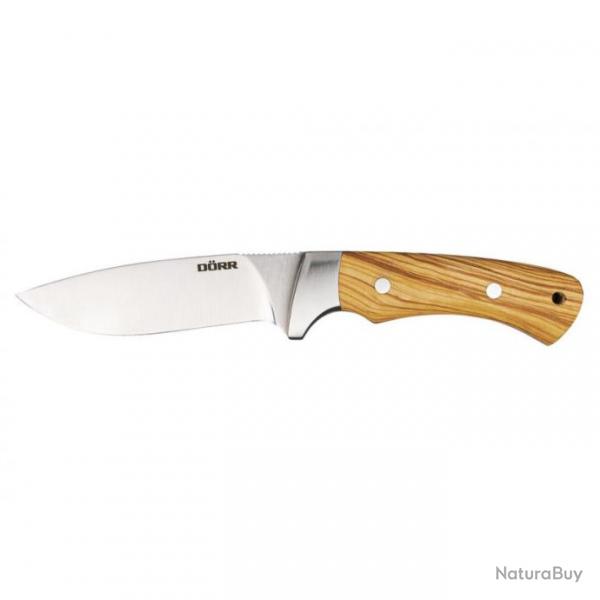 Dorr - Couteau  lame fixe de 11,5 cm avec manche en bois d'olivier