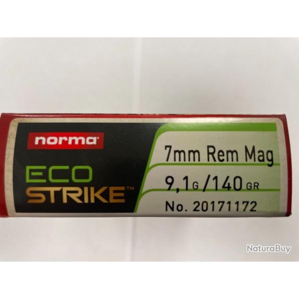 NORMA CAL 7 RM ECOSTRIKE 9.1G BOITES DE 20 BALLES (VENDU PAR 2 BOITES)FRAIS DE PORT OFFERT.