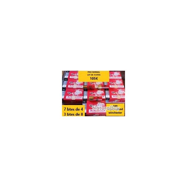 LOT de 100 cartouches SUPER SPEED WINCHESTER CAL 12/70  36G  7 btes de 4  -  3 btes de 8