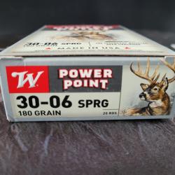 MUNITIONS A PERCUSSION CENTRALE WINCHESTER CAL. 30.06 SPRINGFIELD Power Point 180 Grs