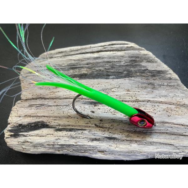 leurre Perrot Quimperloise vert fluo Tte plombe rouge