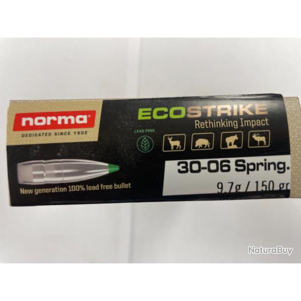 NORMA CAL 30-06 ECOSTRICK 9.7G BOITES DE 20 BALLES (VENDU PAR 2 BOITES)FRAIS DE PORT OFFERT.