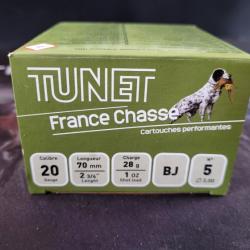 Munitions Tunet france chasse calibre 20/70 plomb n°5