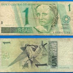 Bresil 1 Real 1999 Sign 39 Serie B Drapeau Billet Amerique Sud Brazil Brasil Rare Date