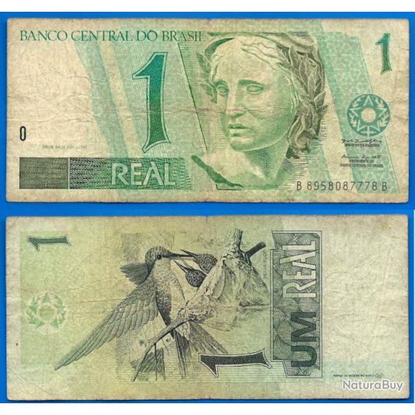 Bresil 1 Real 1999 Sign 39 Serie B Drapeau Billet Amerique Sud Brazil Brasil Rare Date