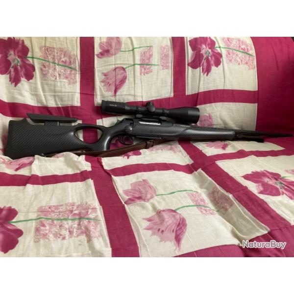 Carabine SAUER 404 XTC Calibre 308 lunette KAHLES 2.4 12 X 56 et modrateur de son FREYR et DEVIK