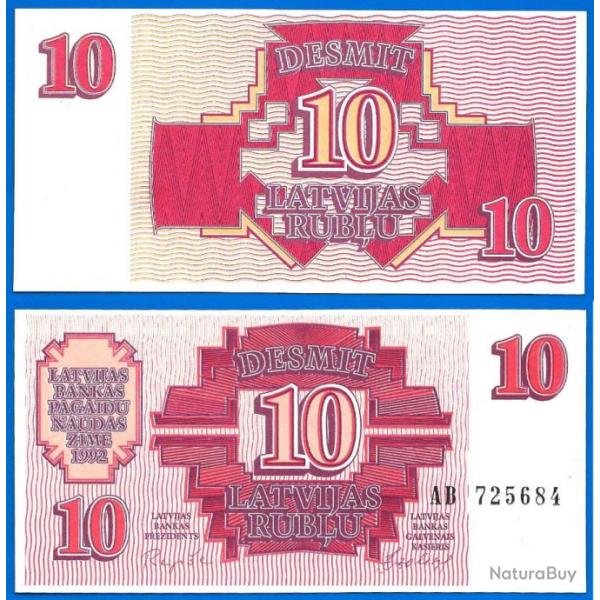 Lettonie 10 Rubli 1992 Neuf Billet Latvia