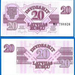 Lettonie 20 Rubli 1992 Neuf Billet Roubles Latvia Rouble