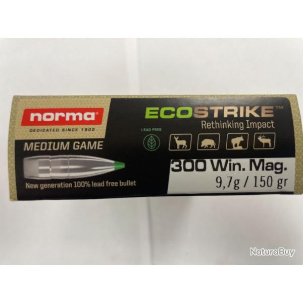 NORMA CAL 300 WIN ECOSTRIKE 9.7G  BOITES DE 20 BALLES (VENDU PAR 2 BOITES)FRAIS DE PORT OFFERT.