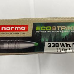 NORMA CAL 338 WIN ECOSTRIKE 13G BOITES DE 20 BALLES (VENDU PAR 2 BOITES)FRAIS DE PORT OFFERT.