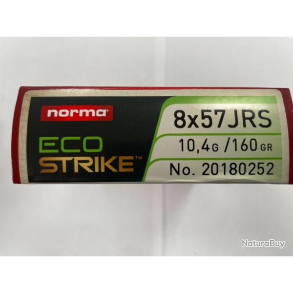 NORMA CAL 8X57JRS ECOSTRICK 10.4G BOITES DE 20 BALLES (VENDU PAR 2 BOITES)FRAIS DE PORT OFFERT.