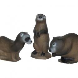 Cible 3D Pack famille Vison, rat musqué et chien de prairie 3Di