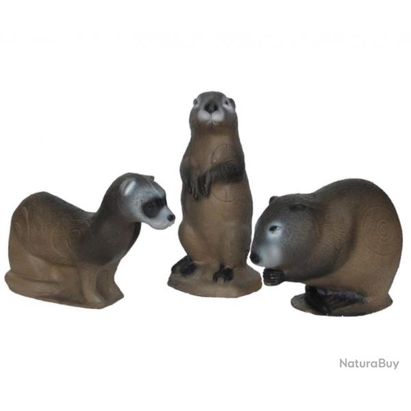 Cible 3D Pack famille Vison, rat musqu et chien de prairie 3Di