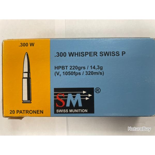 300 WHISPER SWISS 220 GR SUBSONIQUE BOITES DE 20 BALLES (VENDU PAR 2 BOITES)FRAIS DE PORT OFFERT.