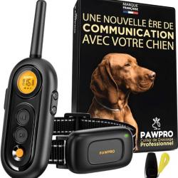 Collier de Dressage Chien Portée 1000m 3 Modes BIP Vibration Choc Étanche IPX7 avec Clicker Dragonne