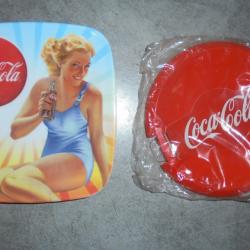 COLLECTOR COCA-COLA LOT 2 SOUCOUPE RAMASSE-MONNAIE VIDE-POCHE PUBLICITAIRE Bar Bistrot