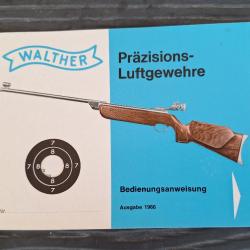 Brochure d'époque carabine à plombs Walther LG55 de 1966 état impeccable