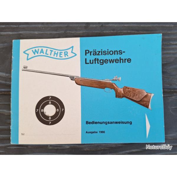 Brochure d'poque carabine  plombs Walther LG55 de 1966 tat impeccable