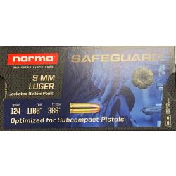 50 Munitions NORMA SAFEGUARD Cal.9X19 - JHP