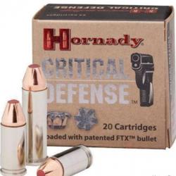 20 Munitions HORNADY Critical Defense Cal.45 ACP FTX - 185 gr